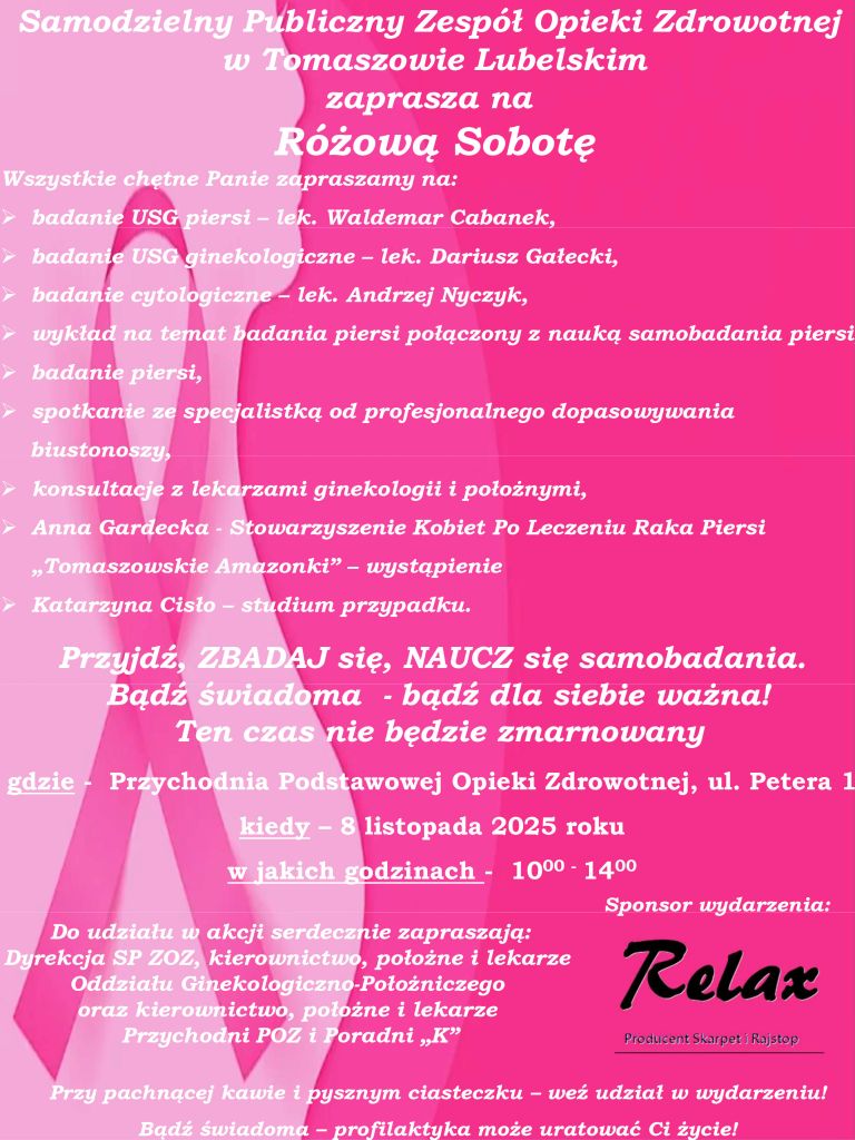 "Różowa Sobota" - badania profilaktyczne
